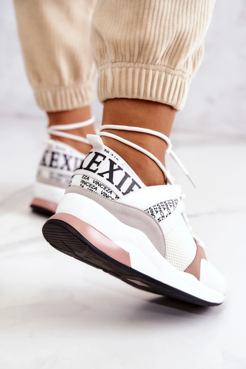 Sportowe Buty Sneakersy Na Koturnie Białe Lorey