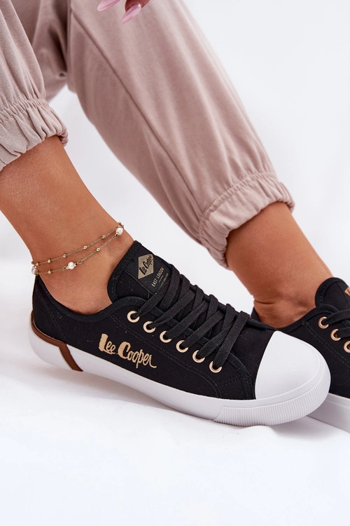 Trampki Materiałowe Damskie Lee Cooper LCW-25-31-3427L Czarne