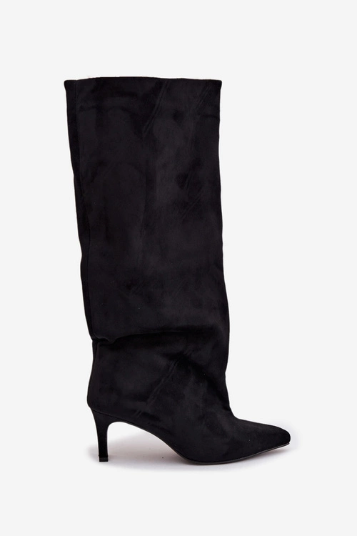 Wsuwane Kozaki Damskie Na Szpilce Czarne Taffine