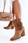 Damskie Zamszowe Botki Lewski Shoes 2808/L Beżowe
