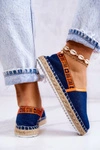 Materiałowe Espadryle Wsuwane Big Star JJ274877 Granatowe