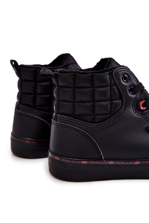 Trampki Męskie Wysokie Ocieplone Cross Jeans KK1R4054C Czarne