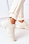 Damskie Sportowe Buty Sneakersy Beżowe Fashion