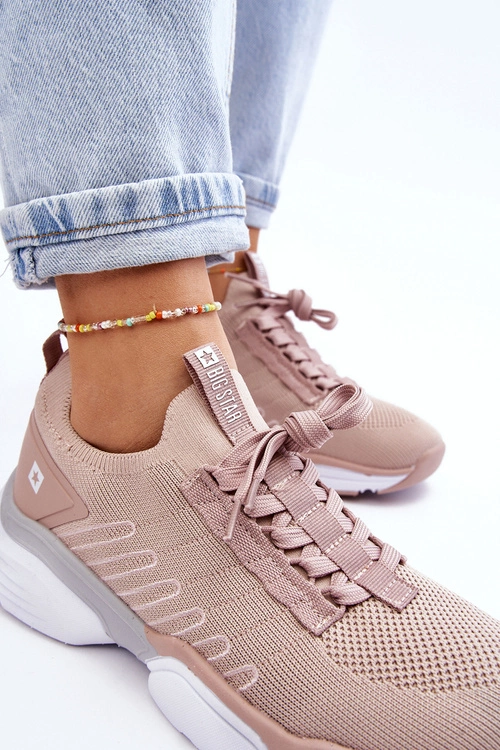 Damskie Wsuwane Buty Sportowe Memory Foam System Big Star LL274A141 Nude
