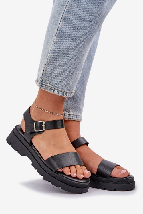 Damskie Sandały Na Platformie Czarne Evaretha