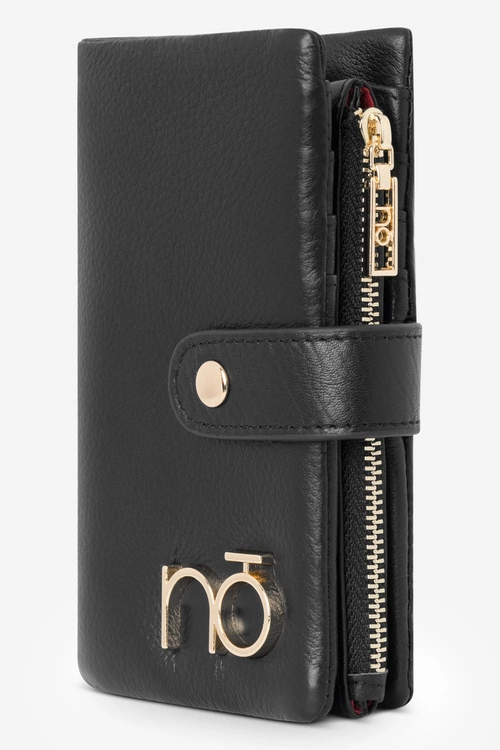 Damski Portfel Ze Skóry Naturalnej Nobo NPUR-LR0010-C020 Czarny