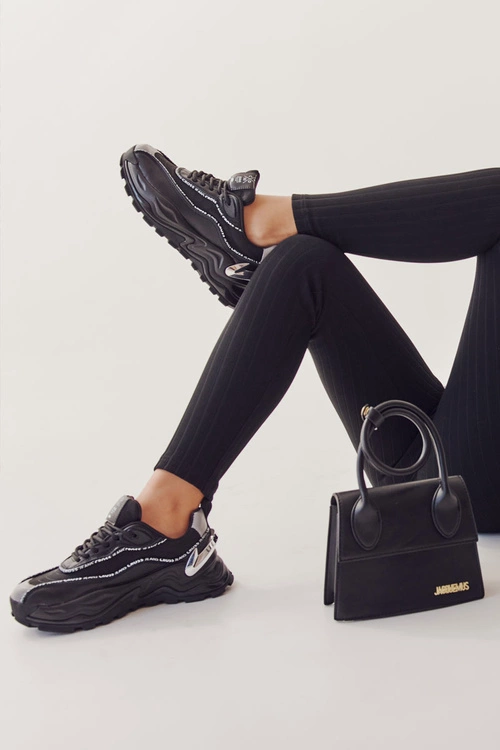 Damskie Sportowe Buty Cross Jeans II2R4018C Czarne