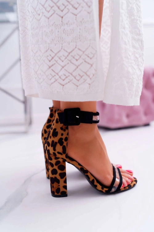 Damskie Sandały Na Słupku W Panterkę Dolimo