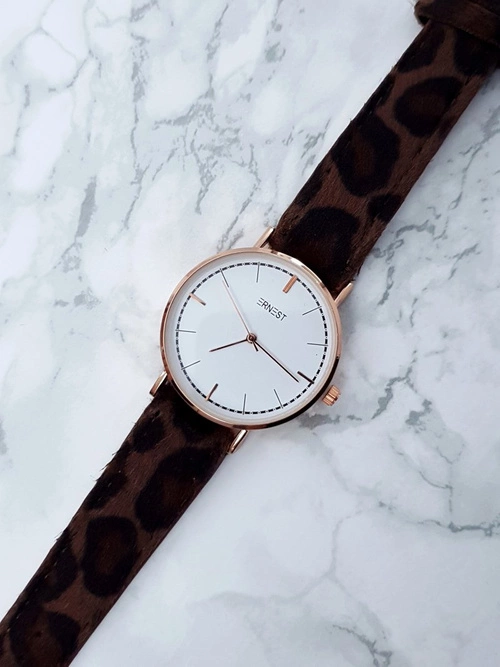 Damski Zegarek Ernest Panthere Brązowy