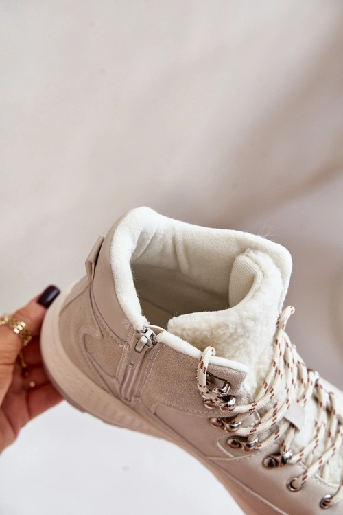 Damskie Lekkie Trapery Na Zamek Lee Cooper LCJ-24-03-3071 Jasnobeżowe