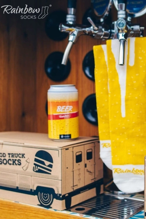Zestaw Skarpetki Food Truck Socks Box Piwo Burger 3 Pary