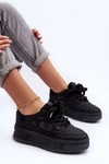 Sneakersy Damskie Na Platformie Czarne Finos