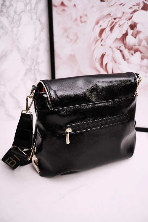 Torebka Listonoszka LAURA BIAGGI Lakierowana Czarna