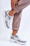 Damskie Lekkie Sportowe Buty Big Star LL274375 Biało-Szare