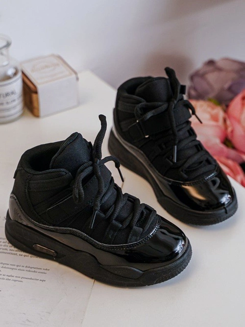 Dziecięce Sportowe Buty Sznurowane Czarne Darina