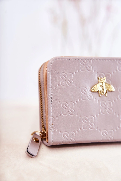 Damski Mały Portfel Z Ozdobą Szary Sanchos