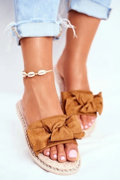 Klapki Damskie Z Kokardką Camel Happiness