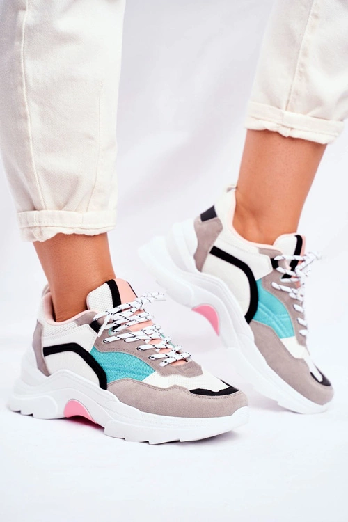 Sportowe Damskie Buty Sneakersy Biało Zielone Mindanao