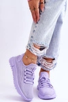 Damskie Wsuwane Buty Sportowe Sneakersy Fioletowe Rosett