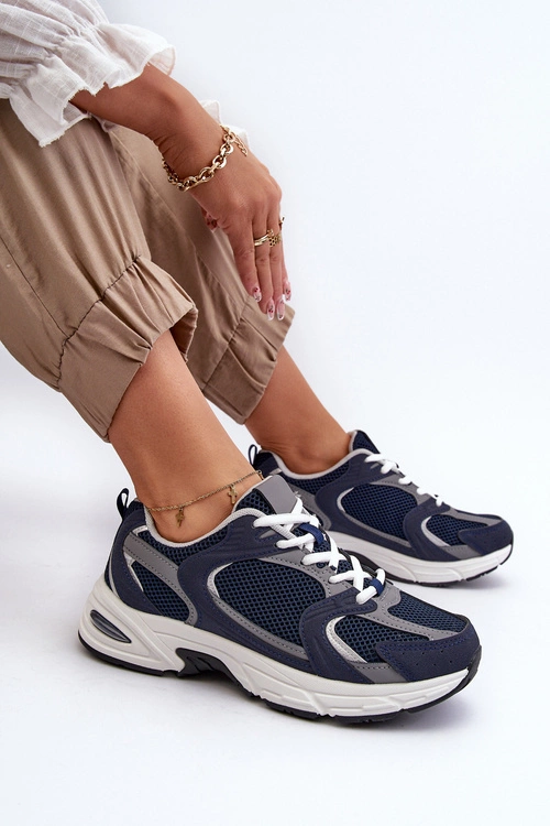 Buty Sportowe Sneakersy Damskie Granatowe Kildia