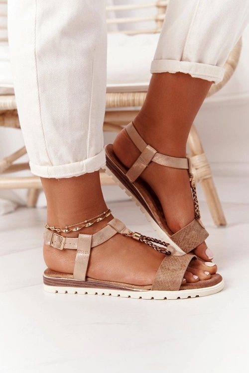 Płaskie Sandały Damskie Miedziane Willow