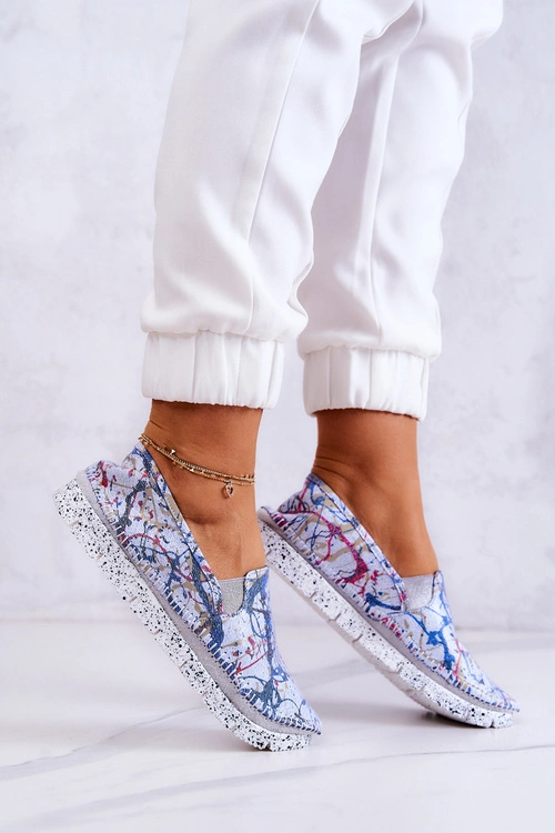 Damskie Półbuty Wsuwane Skórzane Maciejka 03512-39 Niebieskie