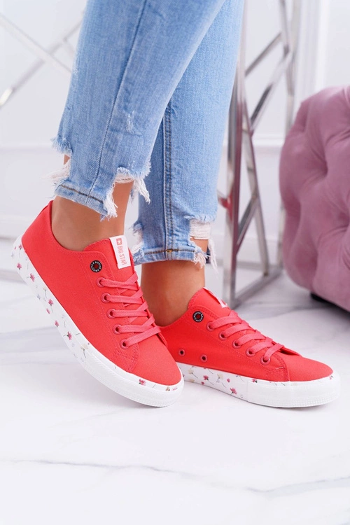 Trampki Damskie Niskie Big Star Czerwone DD274709