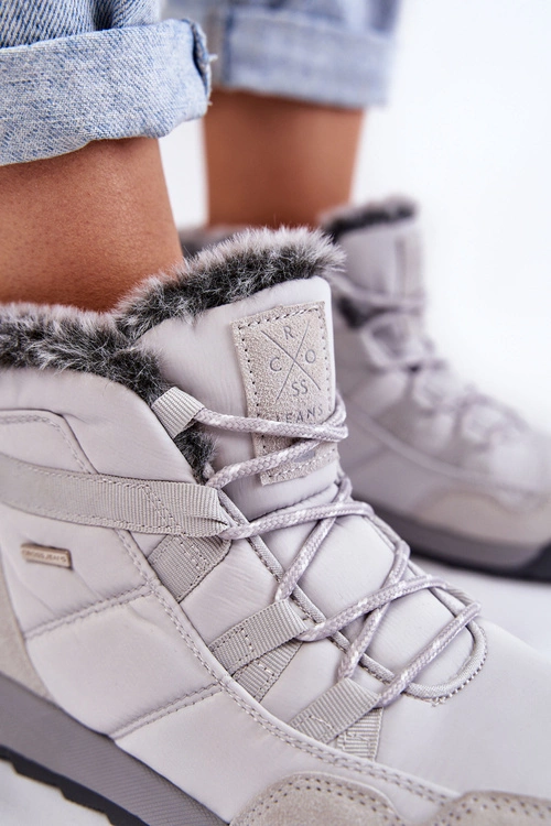 Damskie Ocieplane Śniegowce Cross Jeans KK2R4015C Szare