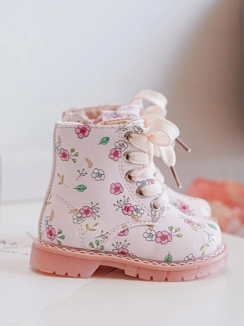 Ocieplane Botki Dziecięce Na Suwak Różowe Dolida