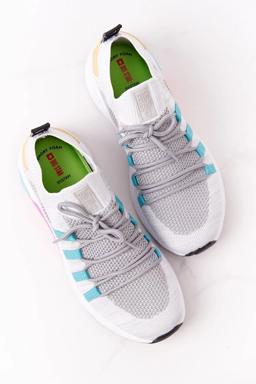 Damskie Sportowe Buty Memory Foam Big Star HH274531 Biało-Szare