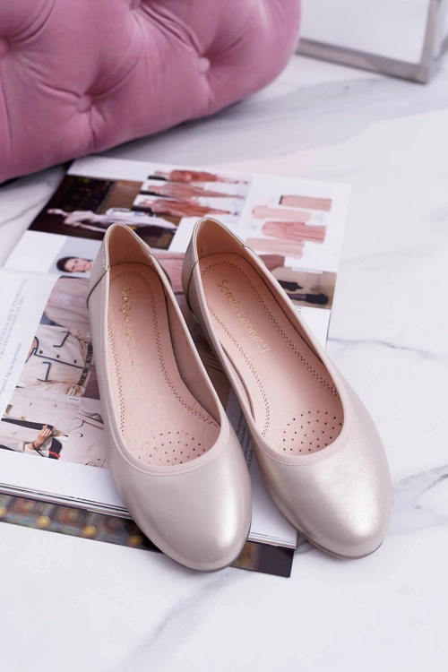 Baleriny Damskie Sergio Leone Złote Plex