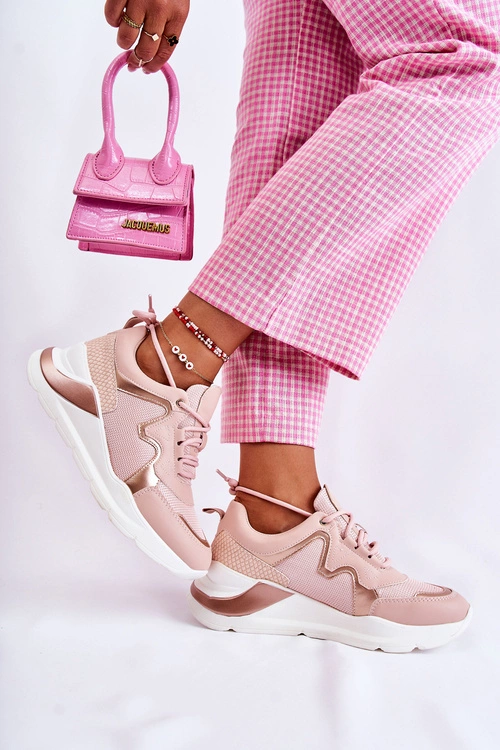 Damskie Modne Sneakersy Różowe Allie