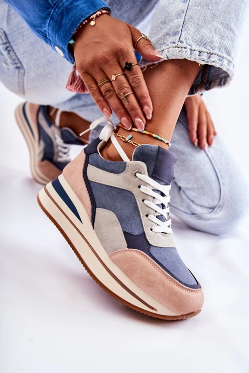 Damskie Zamszowe Buty Sportowe Niebiesko-Szare Elisse