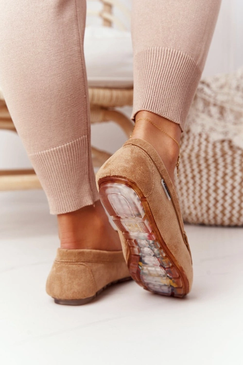 Damskie Zamszowe Mokasyny Beżowe San Marino