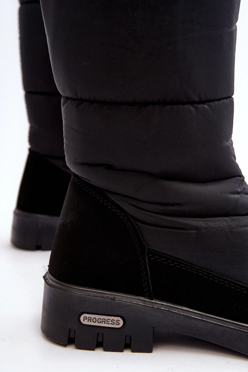 Damskie Ocieplane Śniegowce Progress PROGJ-22-136 Czarne
