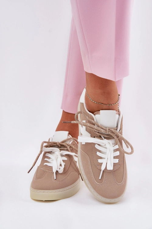 Niskie Buty Sportowe Damskie Beżowe Zelevelis