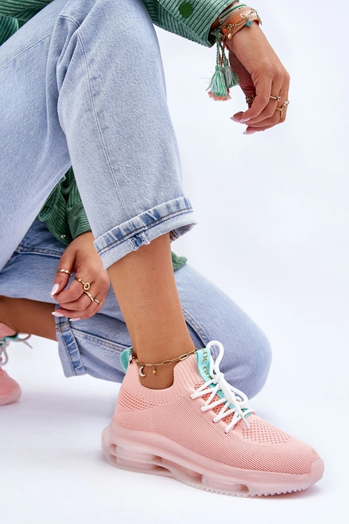 Damskie Wsuwane Skarpetkowe Buty GOE JJ2N4081 Jasnoróżowe