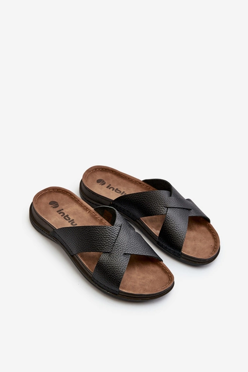 Wygodne Lekkie Klapki Z Eko Skóry Inblu GV00001I Czarne