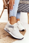 Damskie Sportowe Buty Sneakersy Biało-Srebrne Netta
