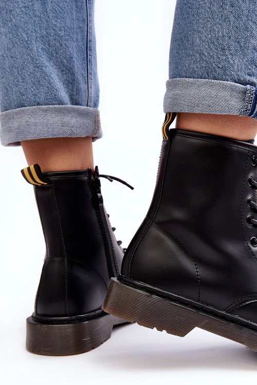 Damskie Botki Trapery Z Suwakiem Czarne Mibrasa