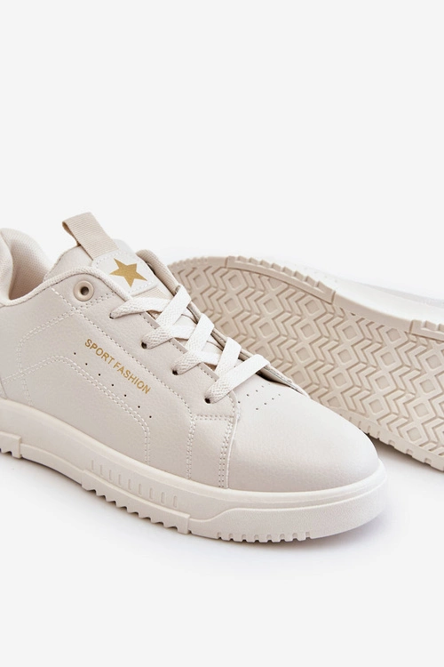 Damskie Sznurowane Buty Sportowe Beżowe Mikaela