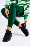 Sportowe Buty Sneakersy Materiałowe Czarne Nolene