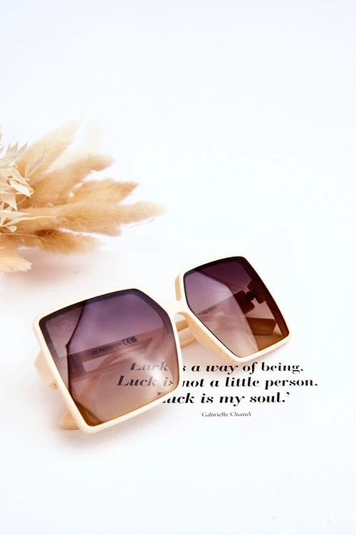 Kwadratowe Okulary Przeciwsłoneczne M2376 Beżowe