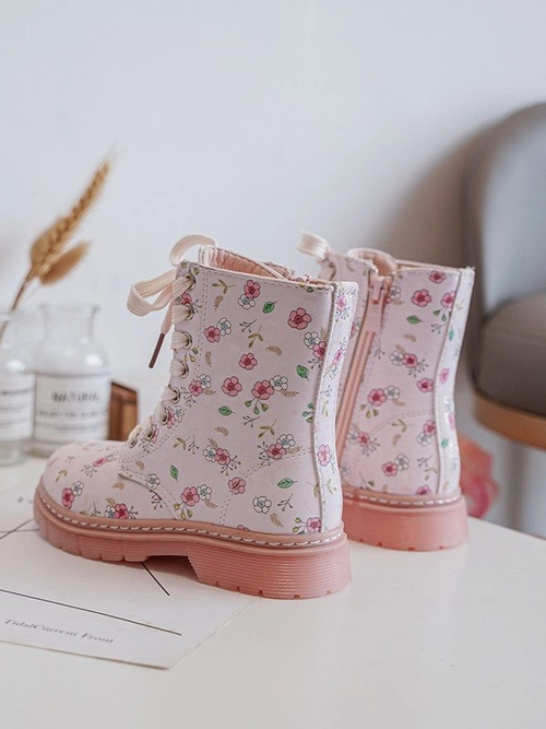 Ocieplane Botki Dziecięce Na Suwak Różowe Dolida