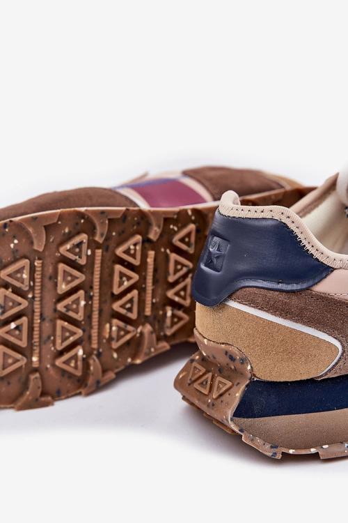 Zamszowe Sneakersy Męskie Na Platformie Big Star RR174475 Hi-Poly System Beżowe