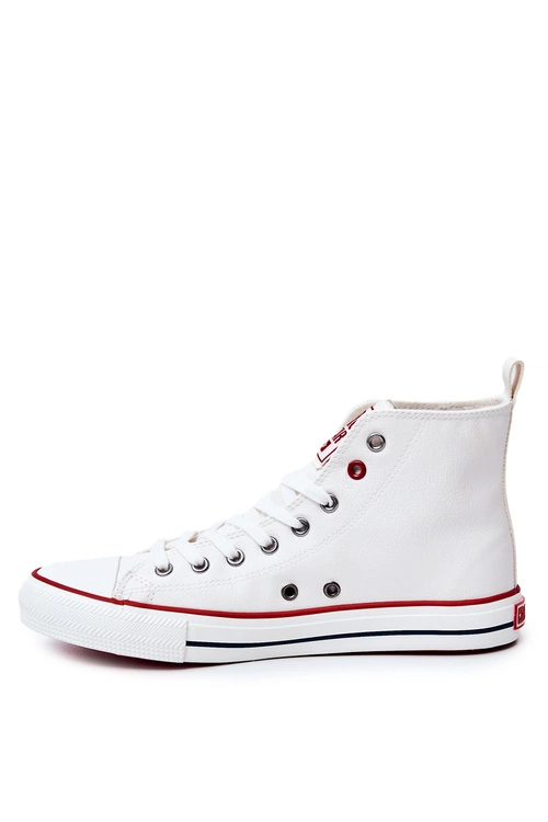 Męskie Wysokie Skórzane Trampki BIG STAR JJ174071 Białe