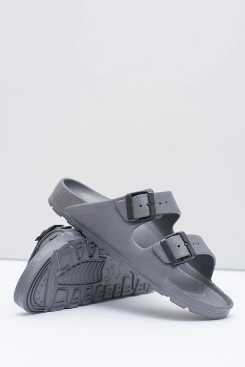 Męskie Szare Ogrodowe Lekkie Klapki