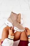 Buty Sportowe Wysoka Skarpeta Beżowe Bailee