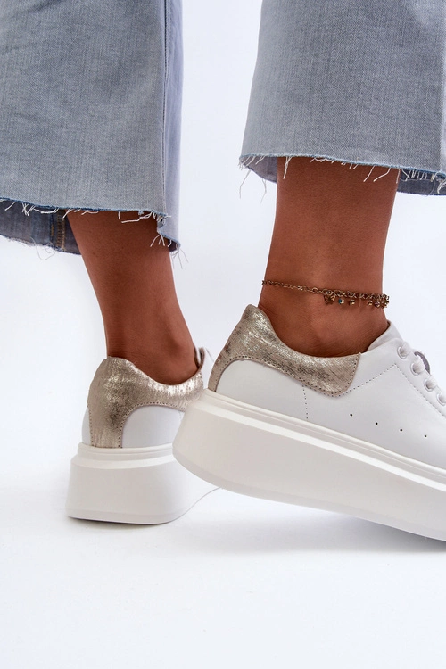 Sneakersy Damskie Na Platformie D&A LR568 Białe