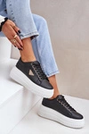 Stylowe Sneakersy Na Masywnej Platformie Czarno-Białe Vallexia